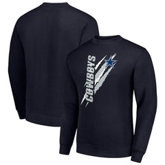 Dallas Cowboys Starter Color Scratch Team Graphic Fleece Pullover Sweatshirt Navy - NFL