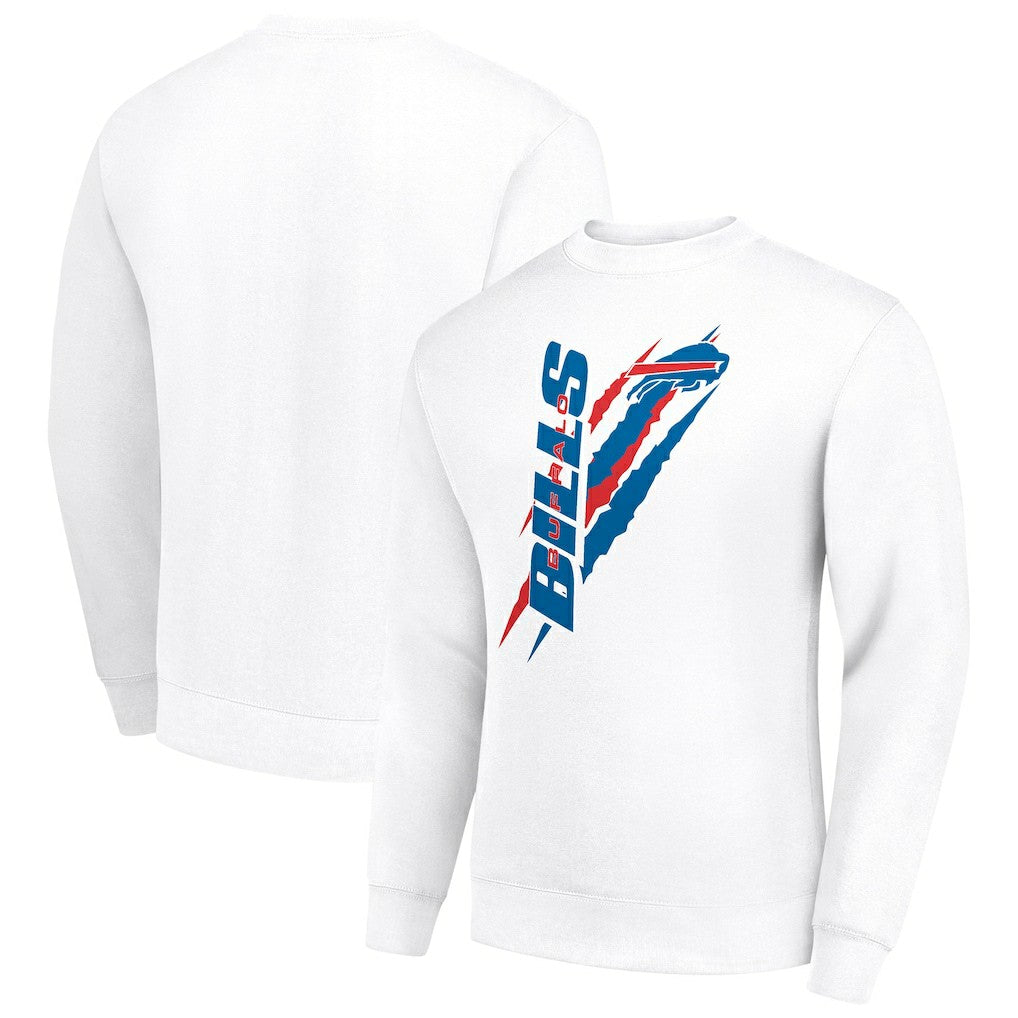 Buffalo Bills Starter Color Scratch Team Graphic Fleece Pullover Sweatshirt White - NFL