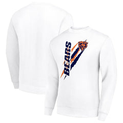 Chicago Bears Starter Color Scratch Team Graphic Fleece Pullover Sweatshirt White - NFL