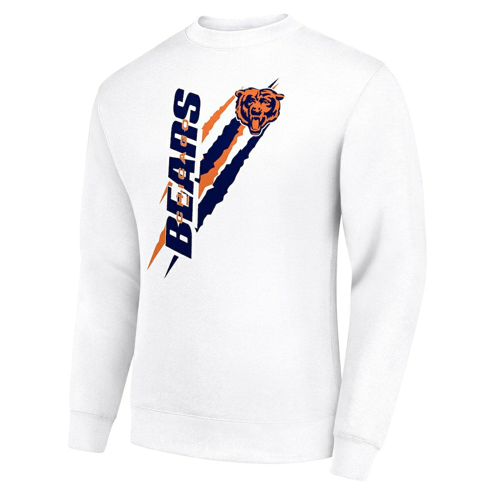Chicago Bears Starter Color Scratch Team Graphic Fleece Pullover Sweatshirt White - NFL