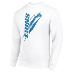 Detroit Lions Starter Color Scratch Team Graphic Fleece Pullover Sweatshirt White - NFL