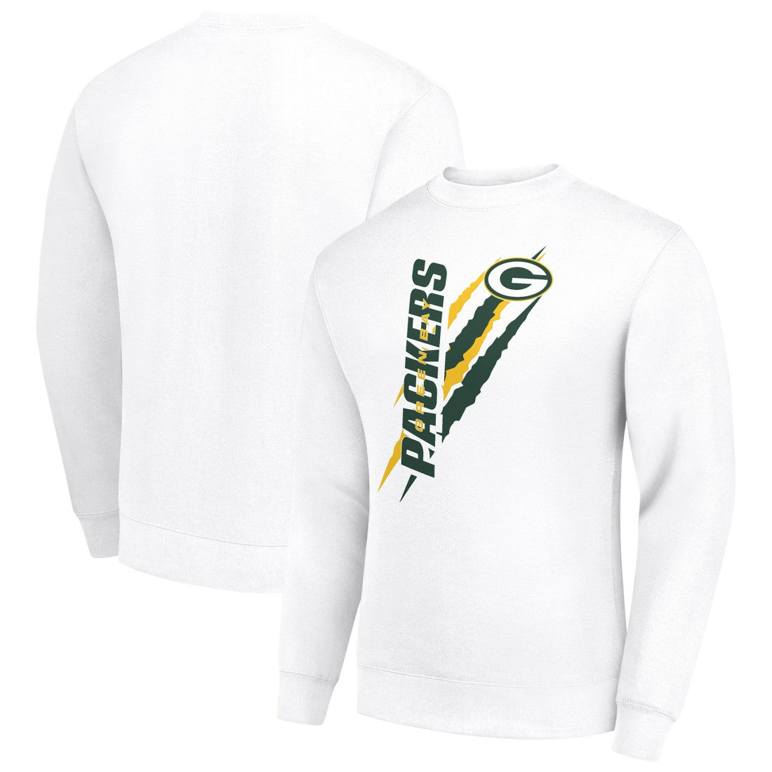 Green Bay Packers Starter Color Scratch Team Graphic Fleece Pullover Sweatshirt White - NFL