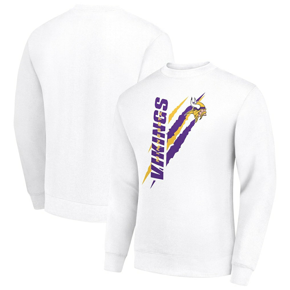 Minnesota Vikings Starter Color Scratch Team Graphic Fleece Pullover Sweatshirt White - NFL