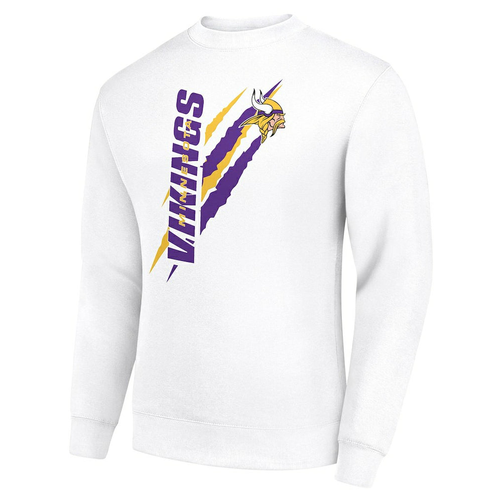 Minnesota Vikings Starter Color Scratch Team Graphic Fleece Pullover Sweatshirt White - NFL