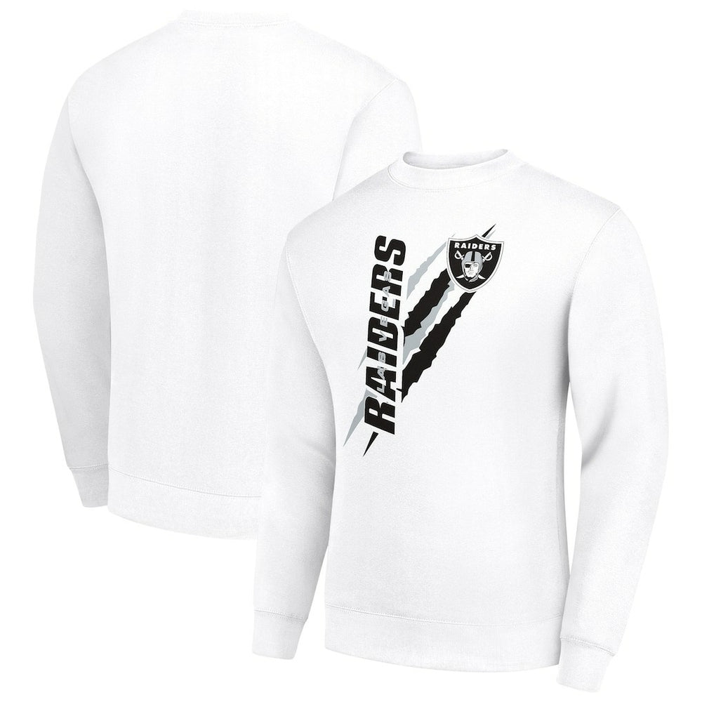 Las Vegas Raiders Starter Color Scratch Team Graphic Fleece Pullover Sweatshirt White - NFL