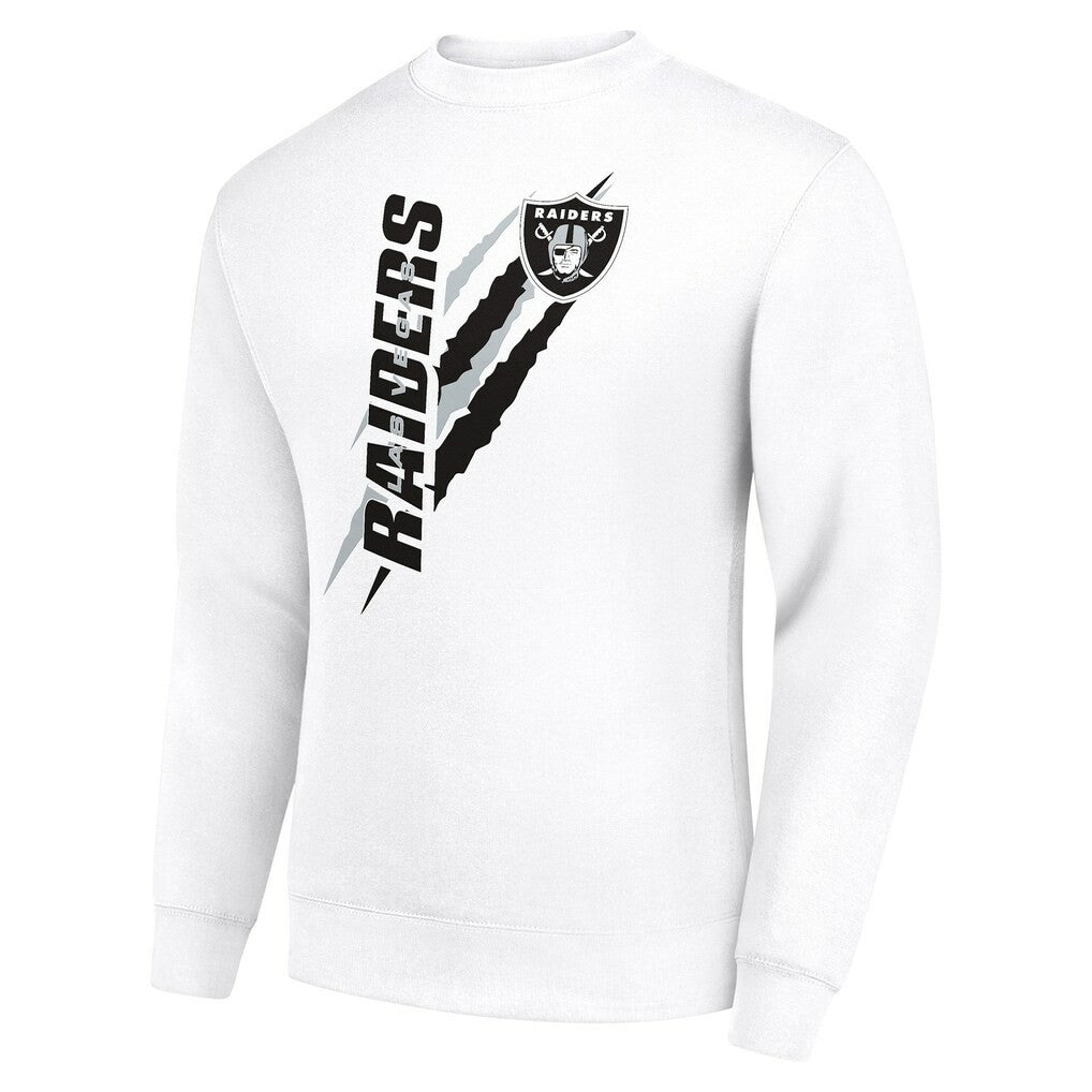 Las Vegas Raiders Starter Color Scratch Team Graphic Fleece Pullover Sweatshirt White - NFL