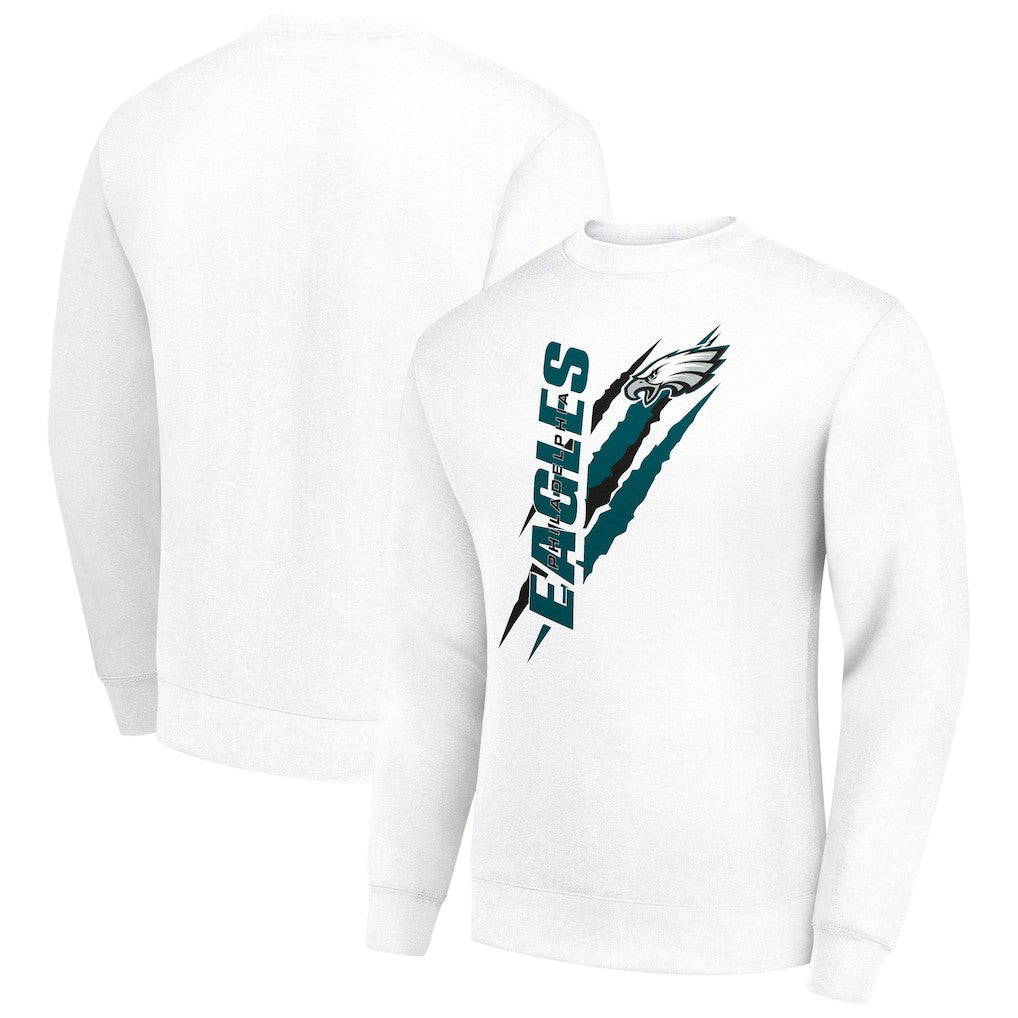 Philadelphia Eagles Starter Color Scratch Team Graphic Fleece Pullover Sweatshirt White - NFL