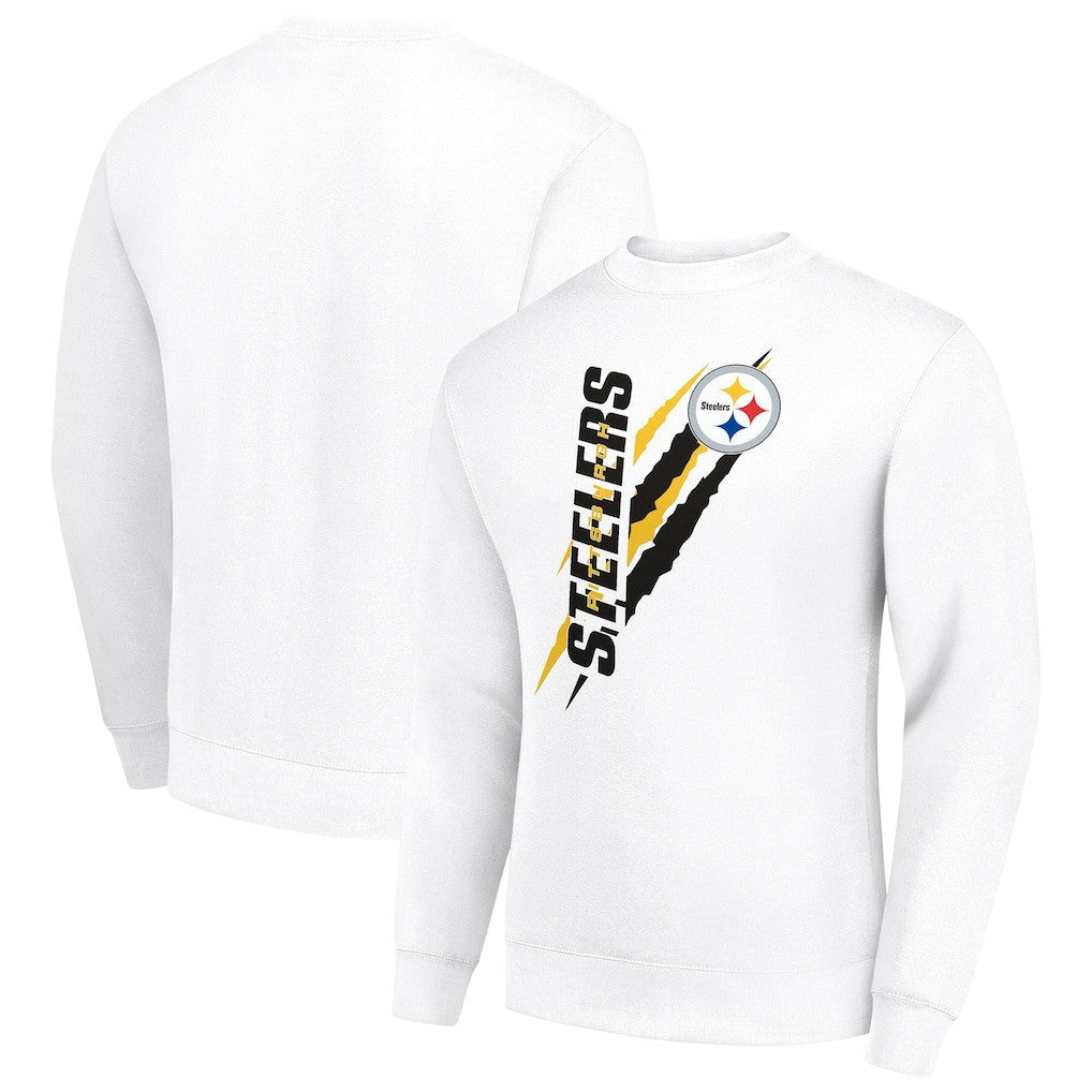 Pittsburgh Steelers Starter Color Scratch Team Graphic Fleece Pullover Sweatshirt White - NFL