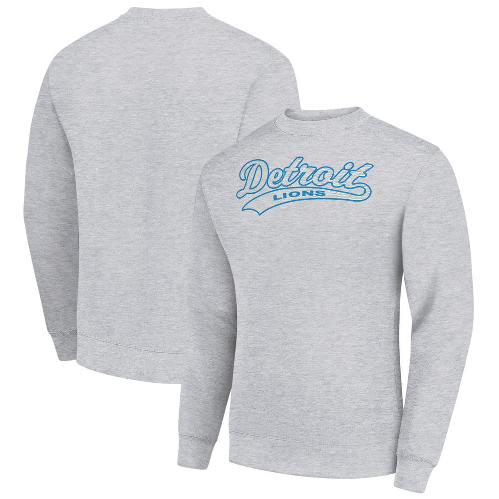 Detroit Lions Starter Tailsweep Team Graphic Tri-Blend Fleece Pullover Sweatshirt Heather Gray - NFL