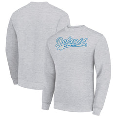 Detroit Lions Starter Tailsweep Team Graphic Tri-Blend Fleece Pullover Sweatshirt Heather Gray - NFL