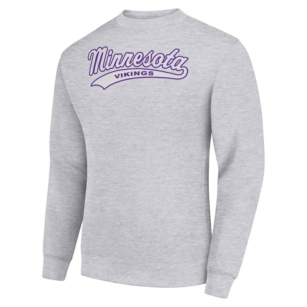Minnesota Vikings Starter Tailsweep Team Graphic Tri-Blend Fleece Pullover Sweatshirt Heather Gray - NFL