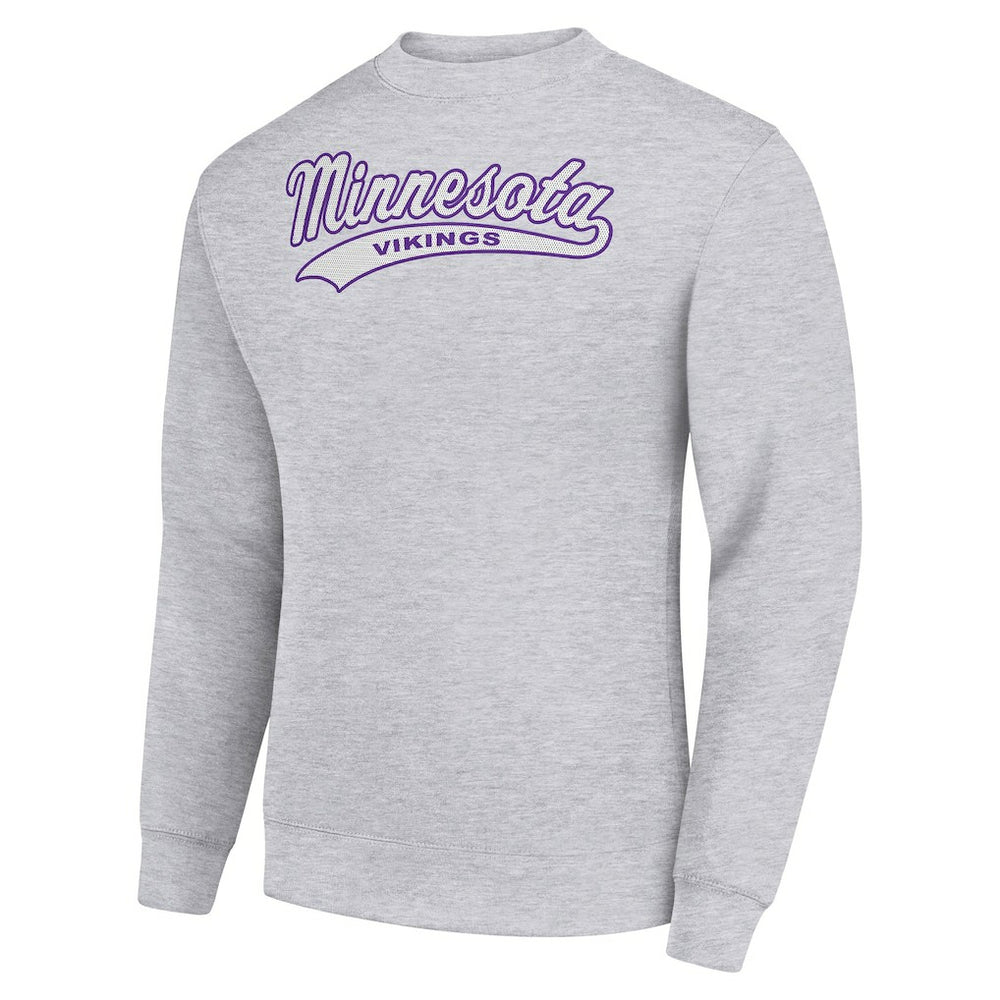 Minnesota Vikings Starter Tailsweep Team Graphic Tri-Blend Fleece Pullover Sweatshirt Heather Gray - NFL
