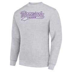 Minnesota Vikings Starter Tailsweep Team Graphic Tri-Blend Fleece Pullover Sweatshirt Heather Gray - NFL