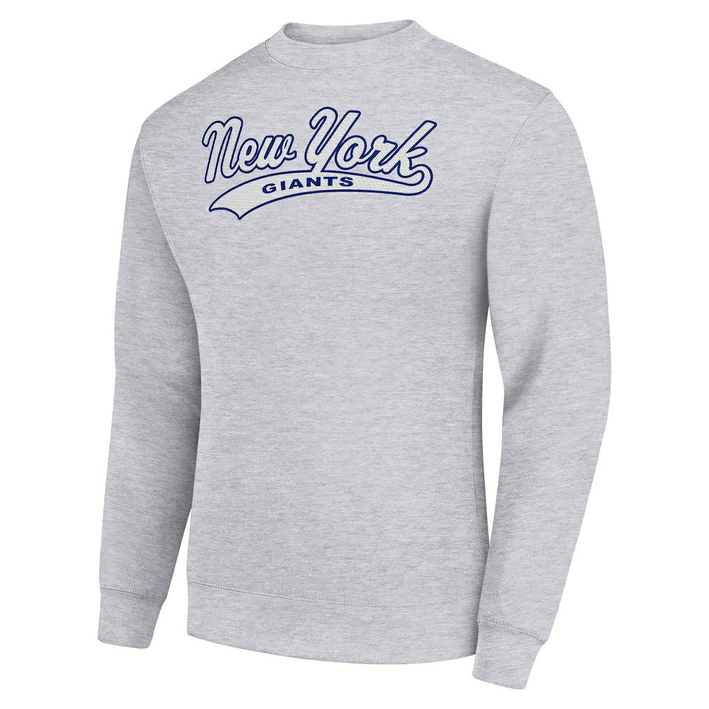 New York Giants Starter Tailsweep Team Graphic Tri-Blend Fleece Pullover Sweatshirt Heather Gray - NFL