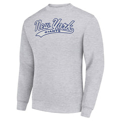 New York Giants Starter Tailsweep Team Graphic Tri-Blend Fleece Pullover Sweatshirt Heather Gray - NFL