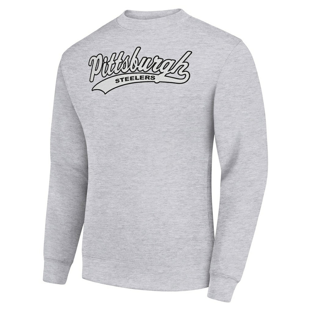 Pittsburgh Steelers Starter Tailsweep Team Graphic Tri-Blend Fleece Pullover Sweatshirt Heather Gray - NFL