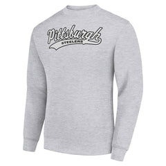 Pittsburgh Steelers Starter Tailsweep Team Graphic Tri-Blend Fleece Pullover Sweatshirt Heather Gray - NFL
