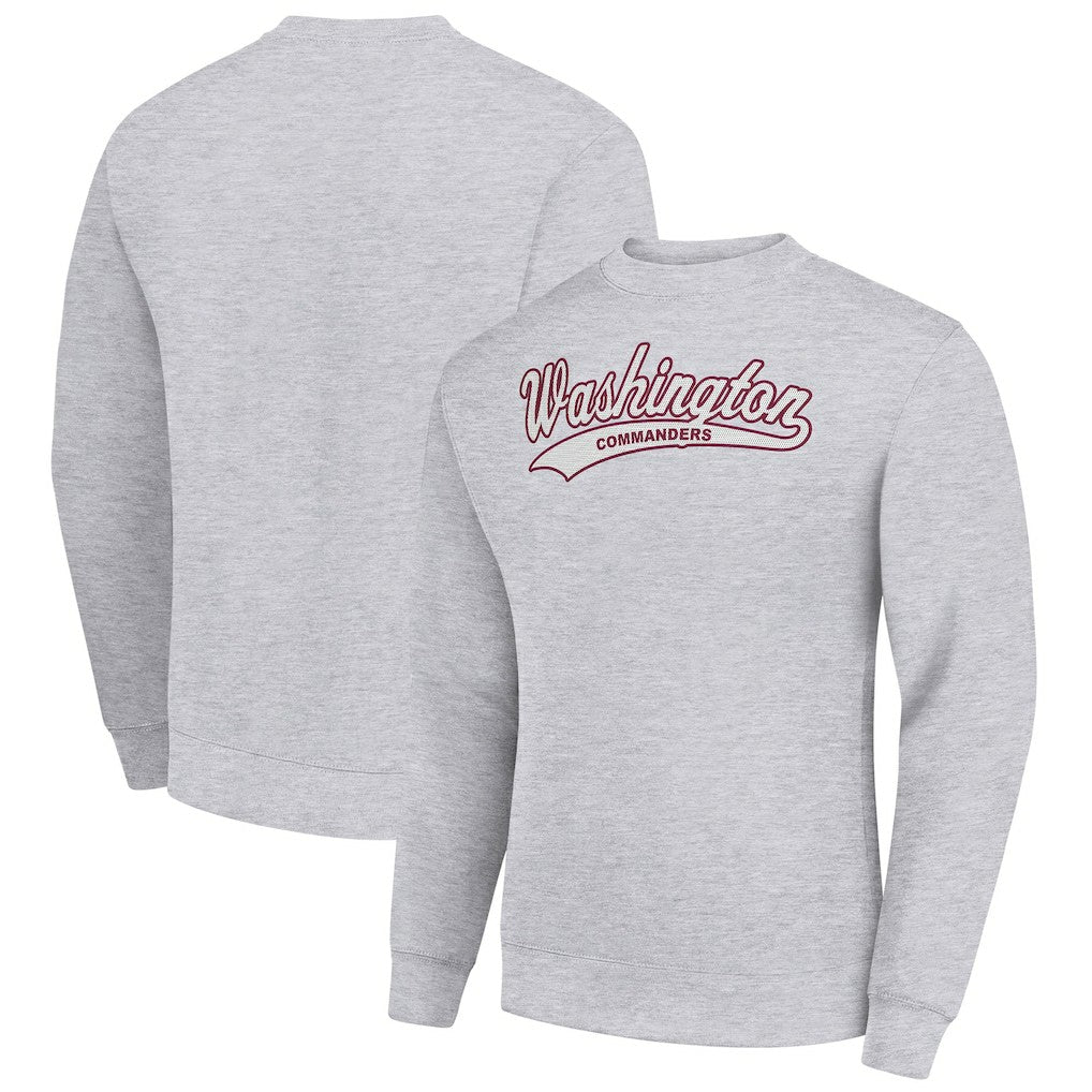 Washington Commanders Starter Tailsweep Team Graphic Tri-Blend Fleece Pullover Sweatshirt Heather Gray - NFL