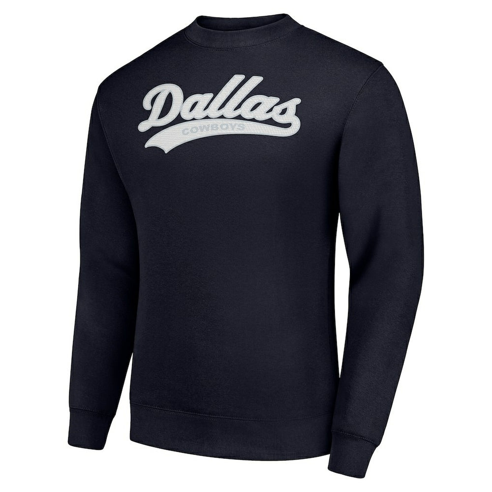 Dallas Cowboys Starter Tailsweep Team Graphic Tri-Blend Fleece Pullover Sweatshirt Navy - NFL