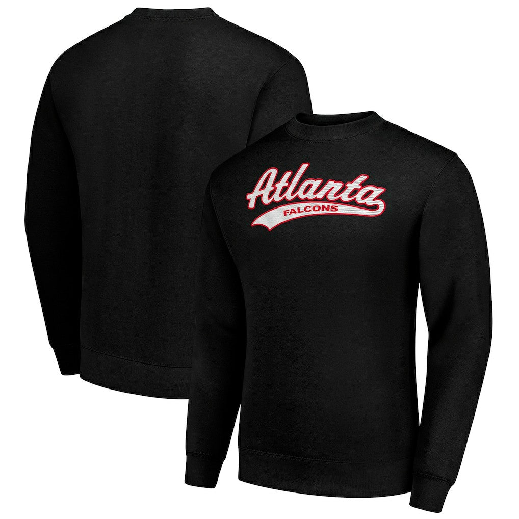 Atlanta Falcons Starter Tailsweep Team Graphic Tri-Blend Fleece Pullover Sweatshirt Black - NFL