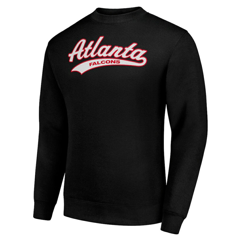 Atlanta Falcons Starter Tailsweep Team Graphic Tri-Blend Fleece Pullover Sweatshirt Black - NFL