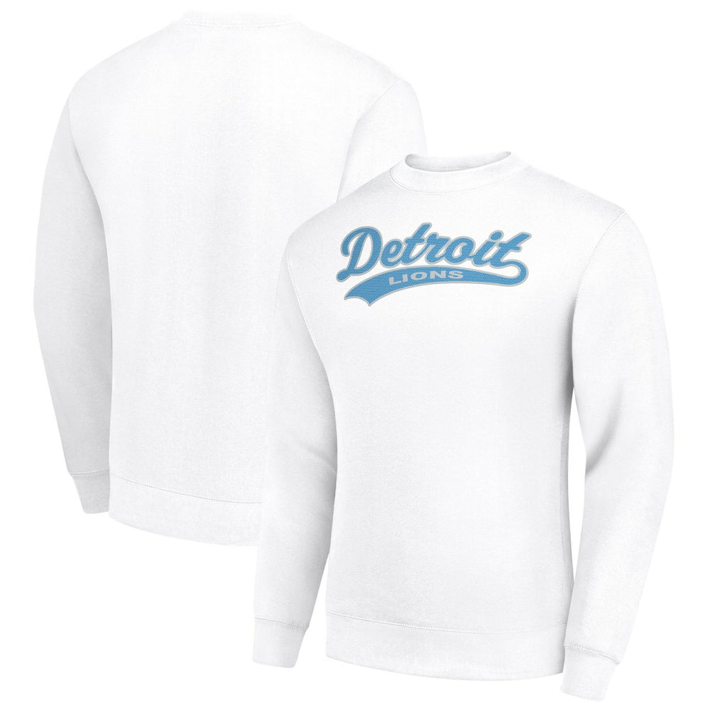 Detroit Lions Starter Tailsweep Team Graphic Tri-Blend Fleece Pullover Sweatshirt White - NFL