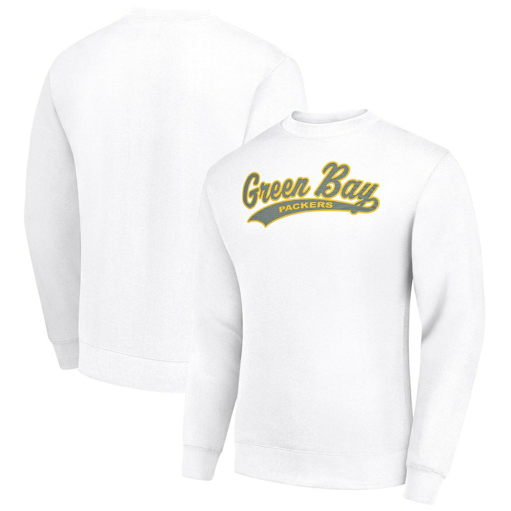 Green Bay Packers Starter Tailsweep Team Graphic Tri-Blend Fleece Pullover Sweatshirt White - NFL