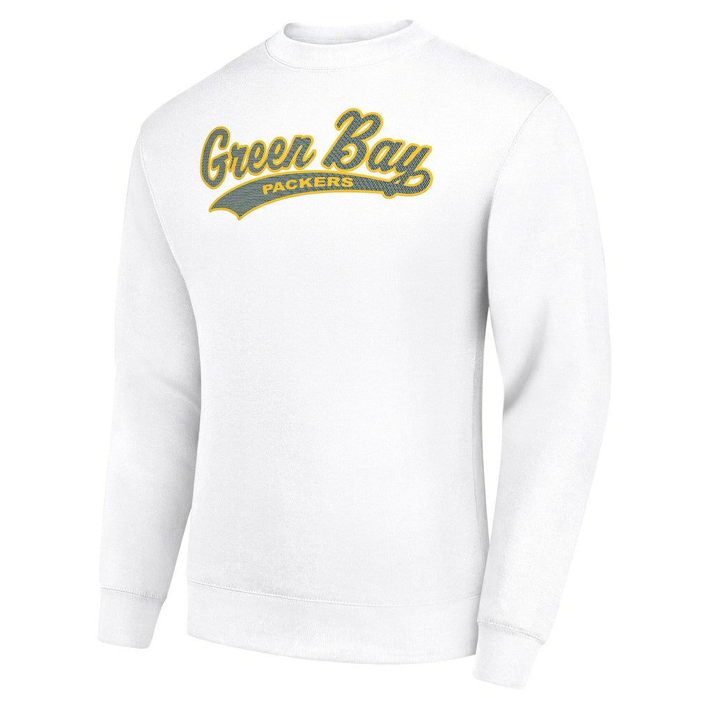 Green Bay Packers Starter Tailsweep Team Graphic Tri-Blend Fleece Pullover Sweatshirt White - NFL