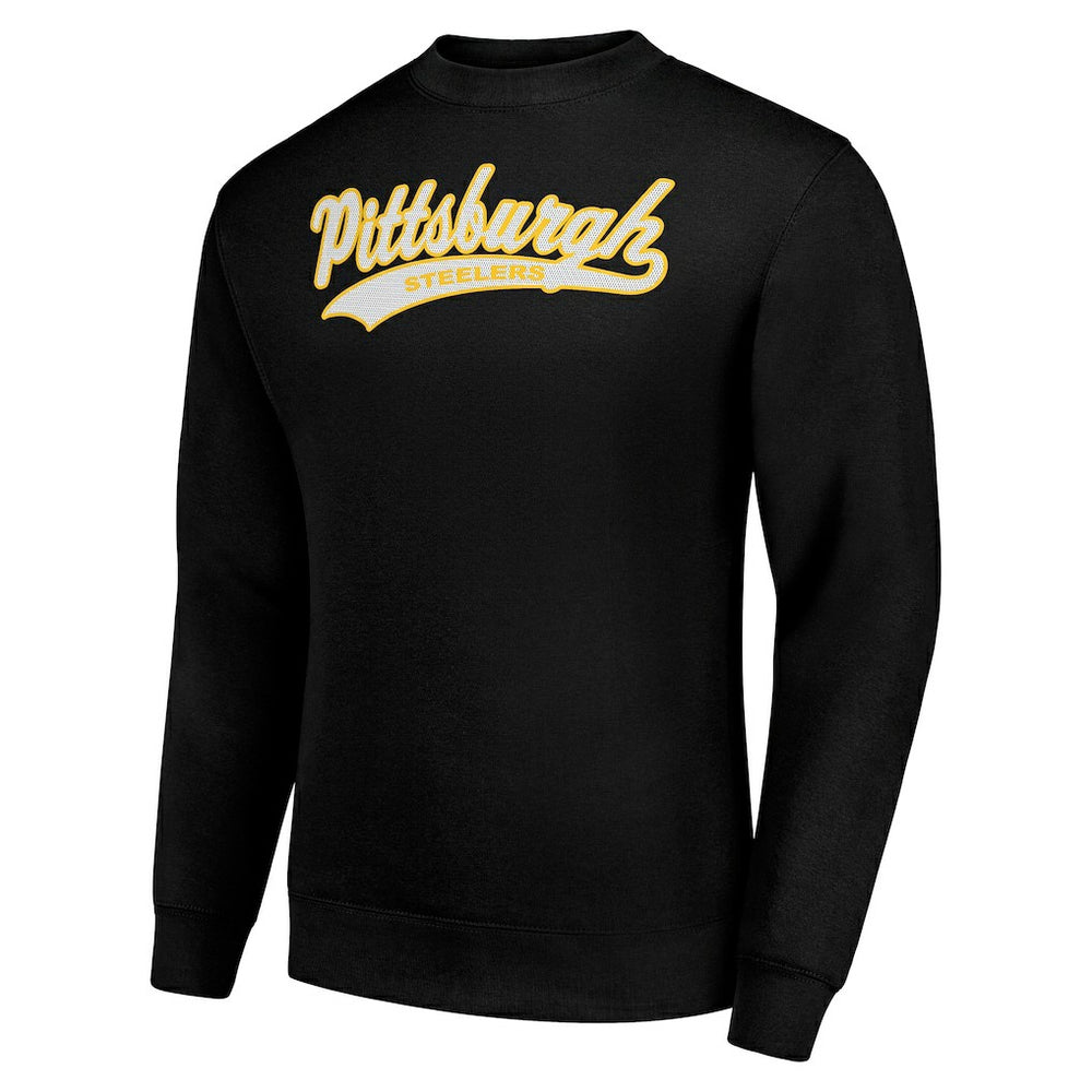 Pittsburgh Steelers Starter Tailsweep Team Graphic Tri-Blend Fleece Pullover Sweatshirt Black - NFL