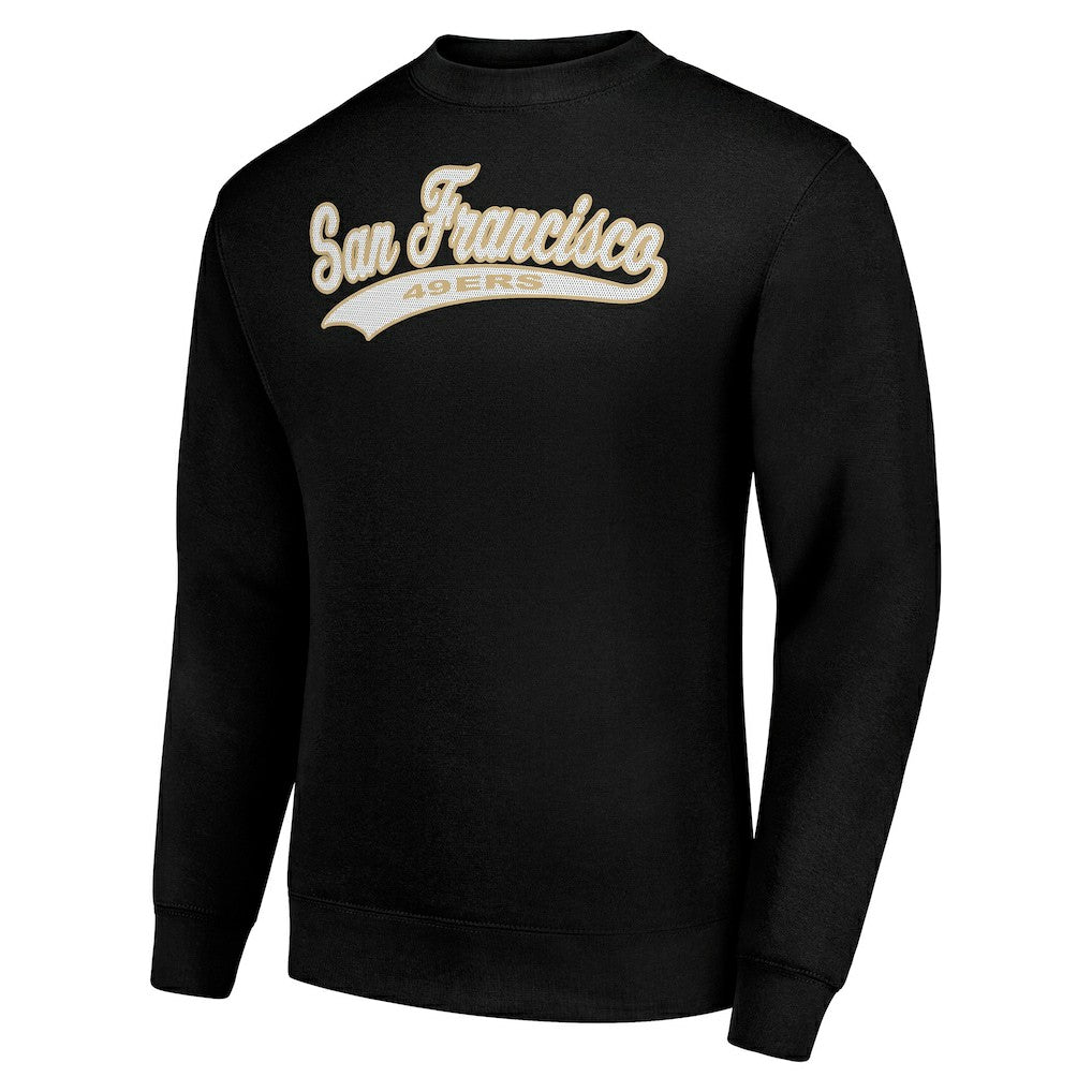 San Francisco 49ers Starter Tailsweep Team Graphic Tri-Blend Fleece Pullover Sweatshirt Black - NFL