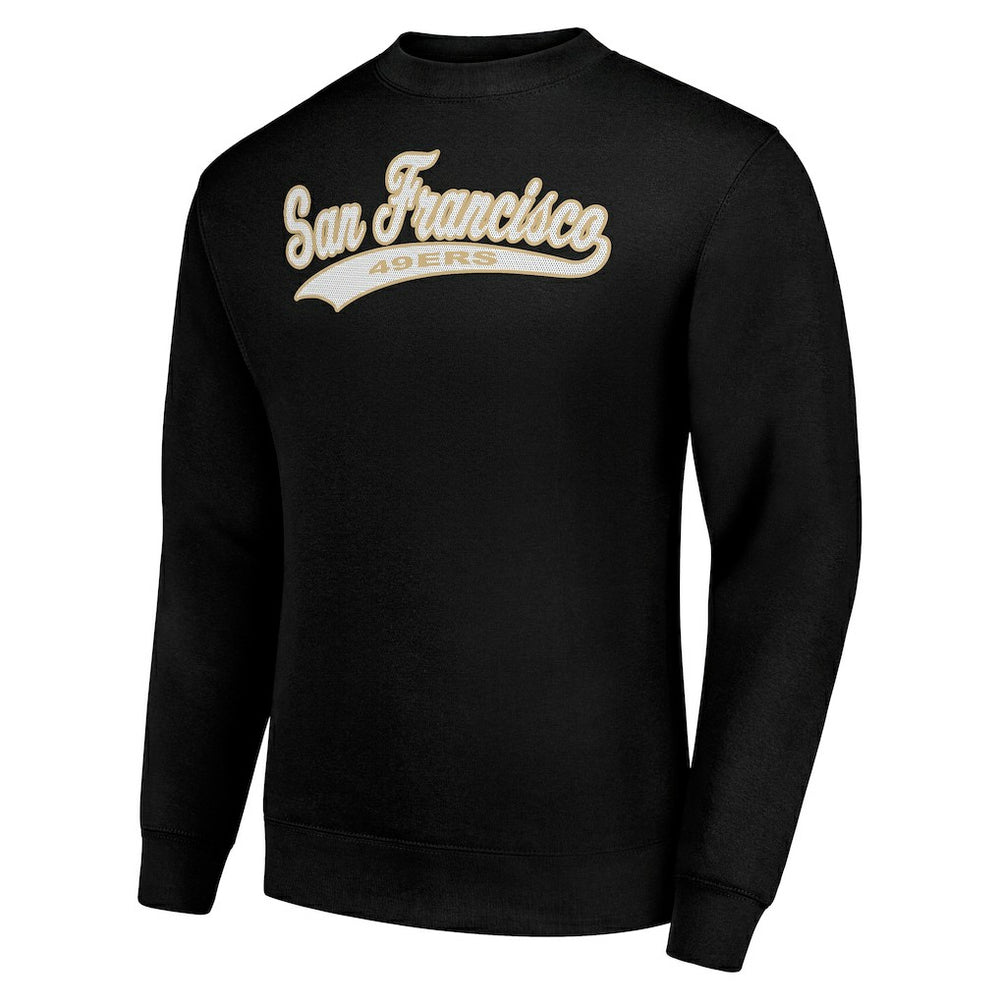 San Francisco 49ers Starter Tailsweep Team Graphic Tri-Blend Fleece Pullover Sweatshirt Black - NFL