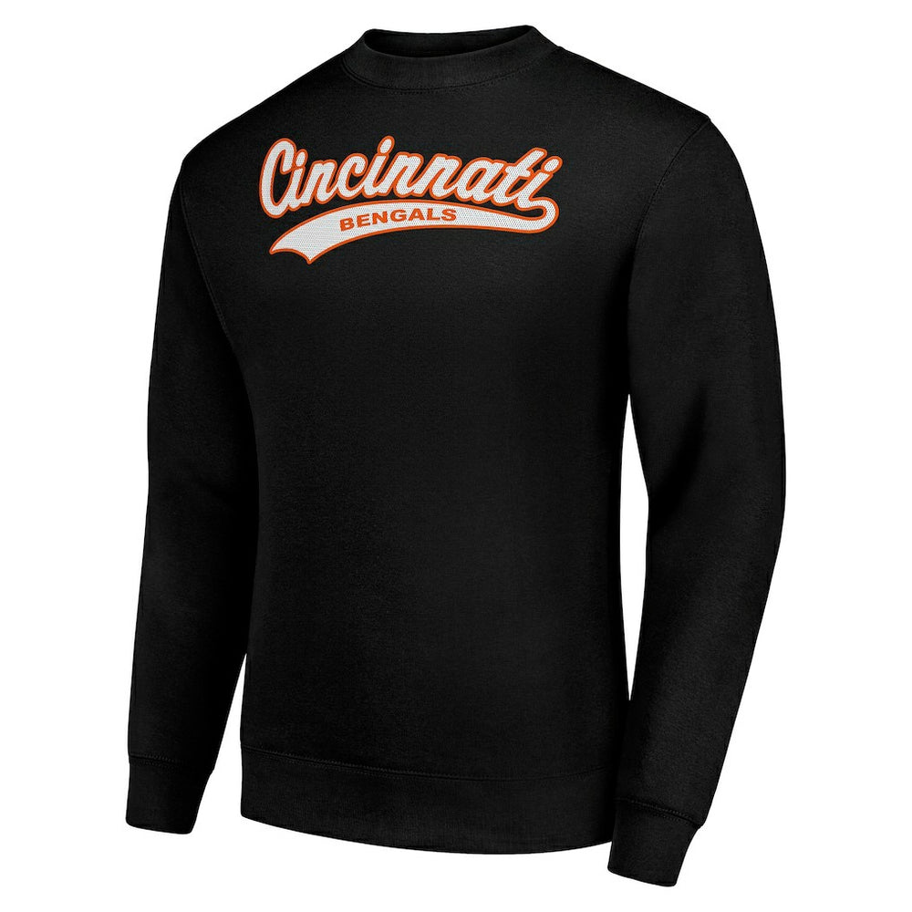 Cincinnati Bengals Starter Tailsweep Team Graphic Tri-Blend Fleece Pullover Sweatshirt Black - NFL