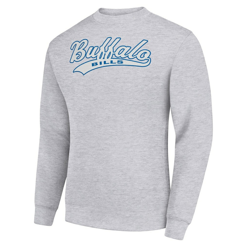 Buffalo Bills Starter Tailsweep Team Graphic Tri-Blend Fleece Pullover Sweatshirt Heather Gray - NFL