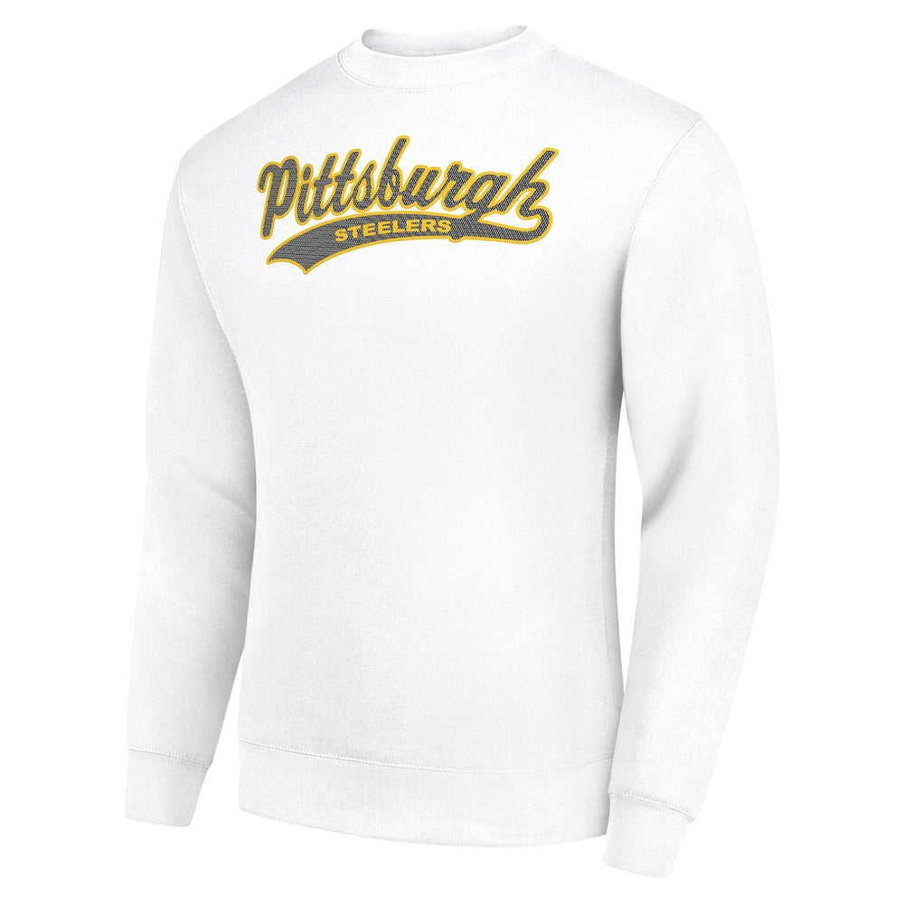 Pittsburgh Steelers Starter Tailsweep Team Graphic Tri-Blend Fleece Pullover Sweatshirt White - NFL