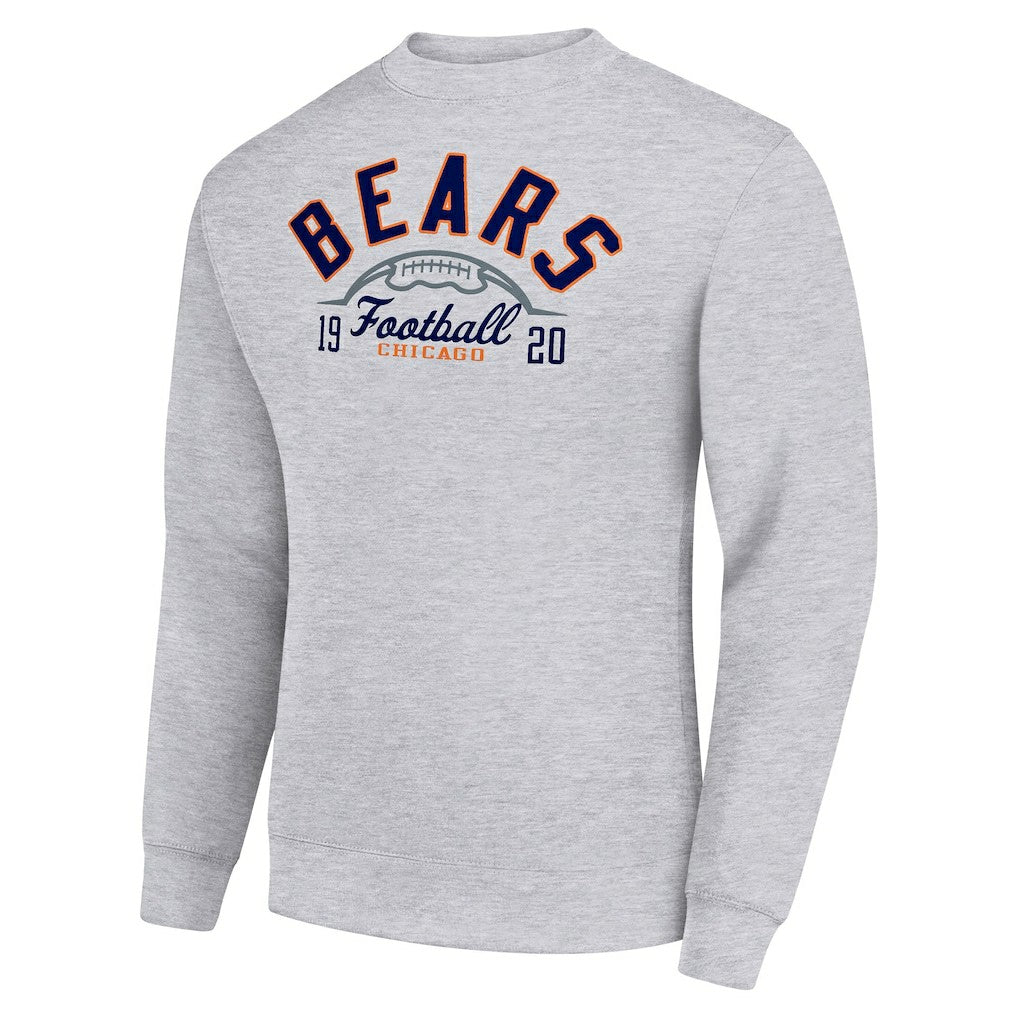 Chicago Bears Starter Half Ball Team Graphic Tri-Blend Fleece Pullover Sweatshirt Heather Gray - NFL