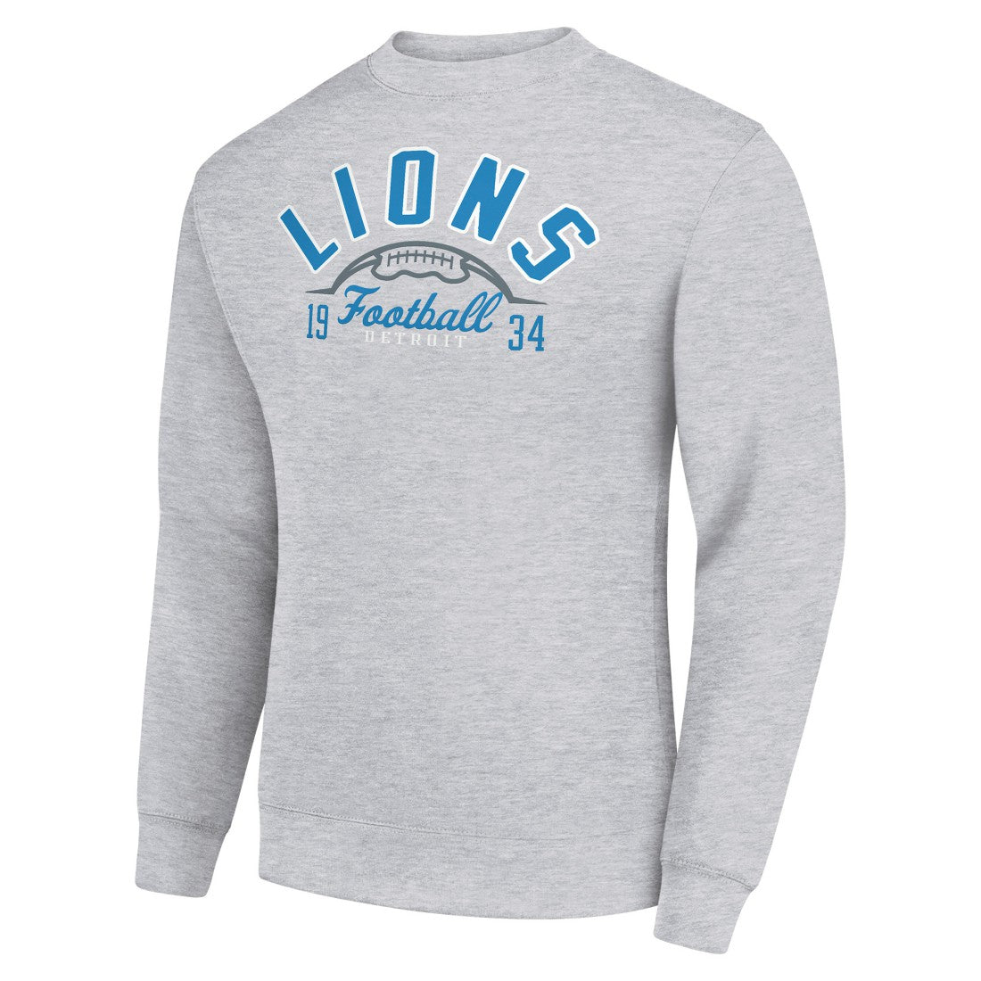 Detroit Lions Starter Half Ball Team Graphic Tri-Blend Fleece Pullover Sweatshirt Heather Gray - NFL