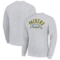 Green Bay Packers Starter Half Ball Team Graphic Tri-Blend Fleece Pullover Sweatshirt Heather Gray - NFL