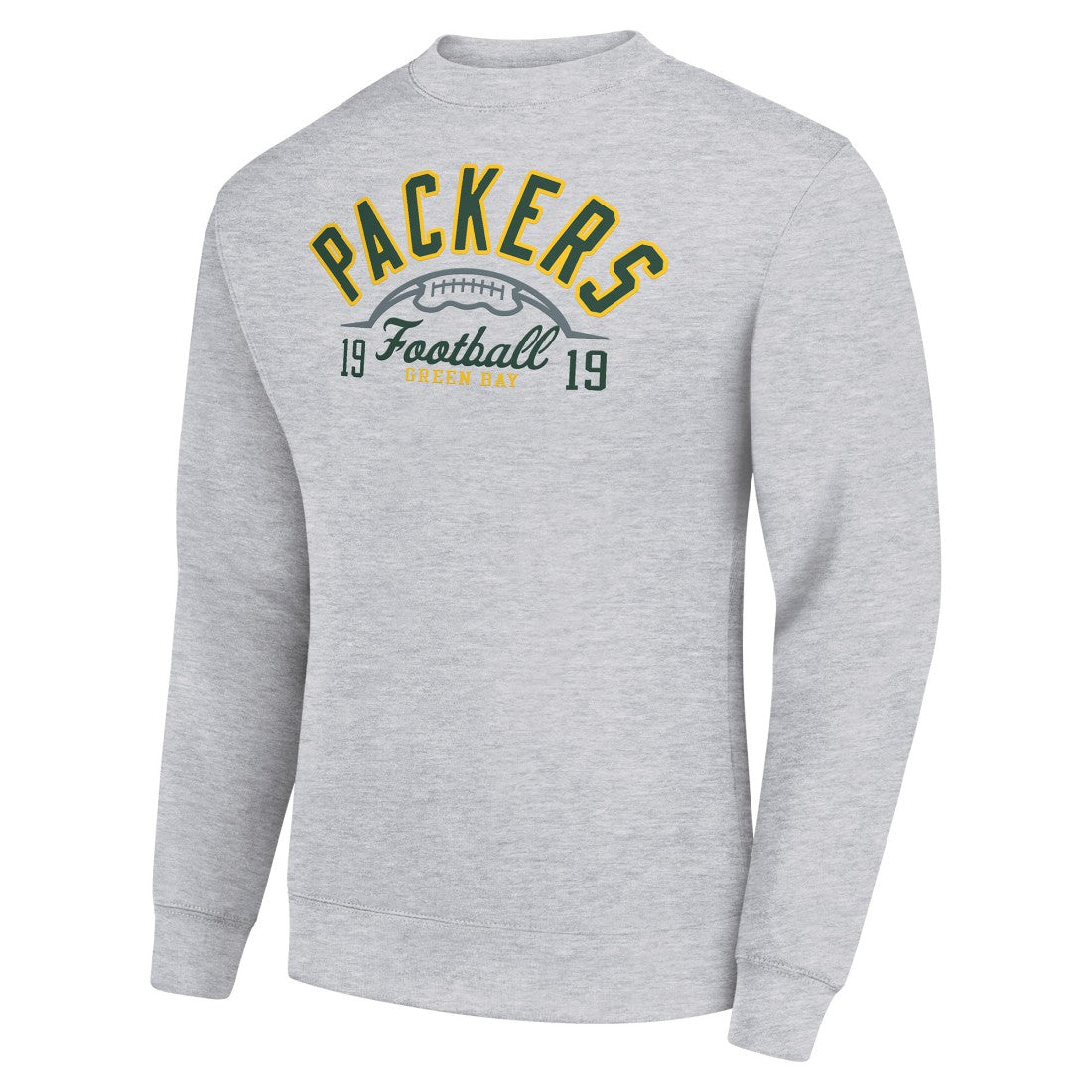 Green Bay Packers Starter Half Ball Team Graphic Tri-Blend Fleece Pullover Sweatshirt Heather Gray - NFL