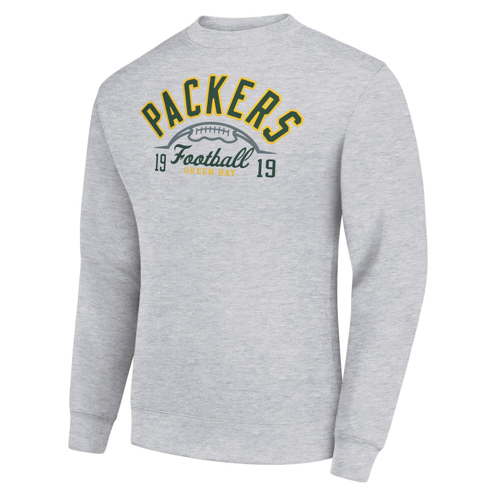 Green Bay Packers Starter Half Ball Team Graphic Tri-Blend Fleece Pullover Sweatshirt Heather Gray - NFL