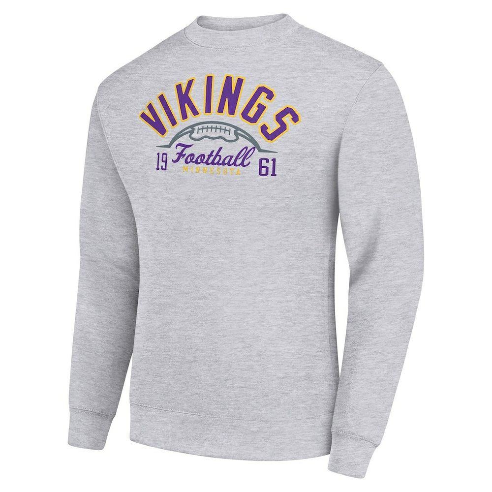 Minnesota Vikings Starter Half Ball Team Graphic Tri-Blend Fleece Pullover Sweatshirt Heather Gray - NFL