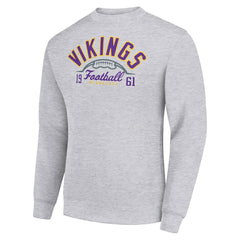Minnesota Vikings Starter Half Ball Team Graphic Tri-Blend Fleece Pullover Sweatshirt Heather Gray - NFL