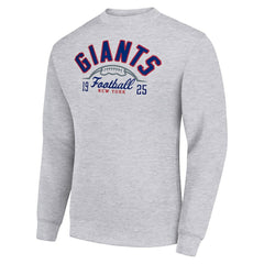 New York Giants Starter Half Ball Team Graphic Tri-Blend Fleece Pullover Sweatshirt Heather Gray - NFL