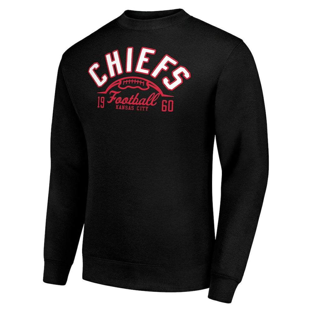 Kansas City Chiefs Starter Half Ball Team Graphic Tri-Blend Fleece Pullover Sweatshirt Black - NFL