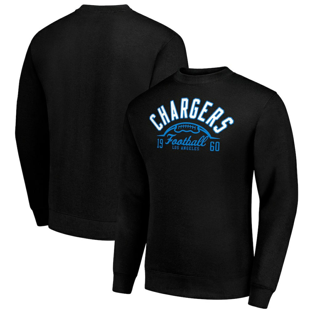 Los Angeles Chargers Starter Half Ball Team Graphic Tri-Blend Fleece Pullover Sweatshirt Black - NFL