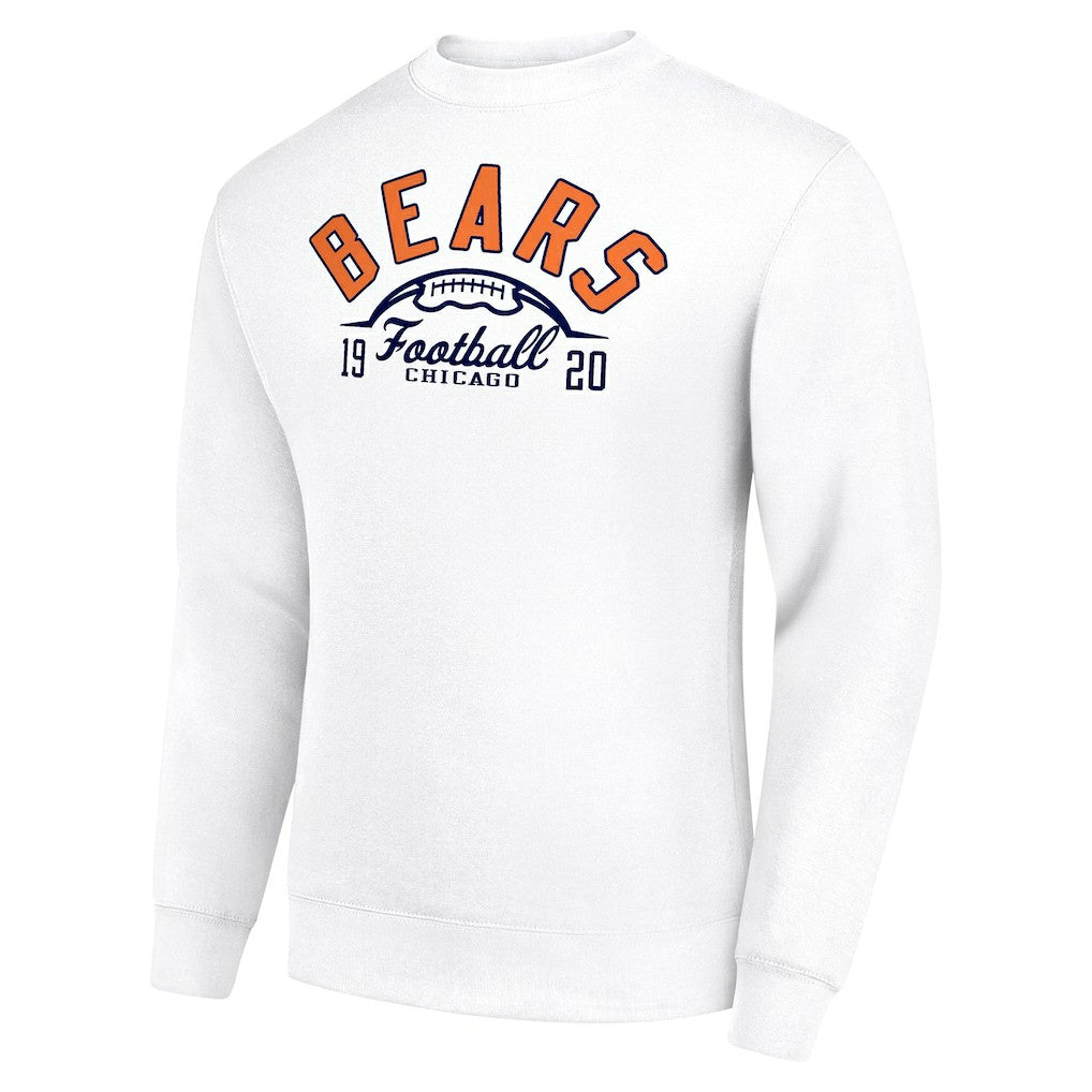 Chicago Bears Starter Half Ball Team Graphic Tri-Blend Fleece Pullover Sweatshirt White - NFL
