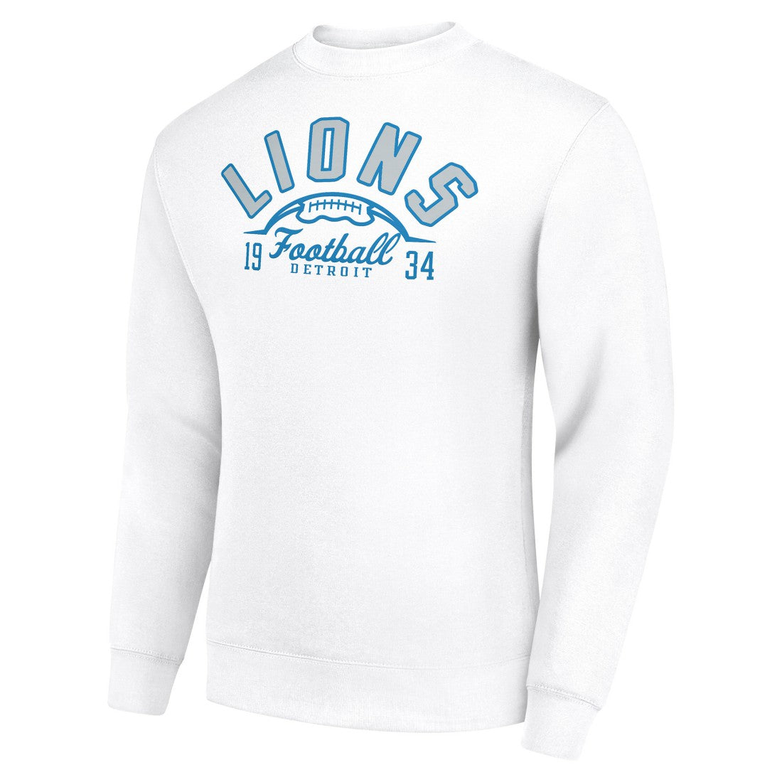 Detroit Lions Starter Half Ball Team Graphic Tri-Blend Fleece Pullover Sweatshirt White - NFL