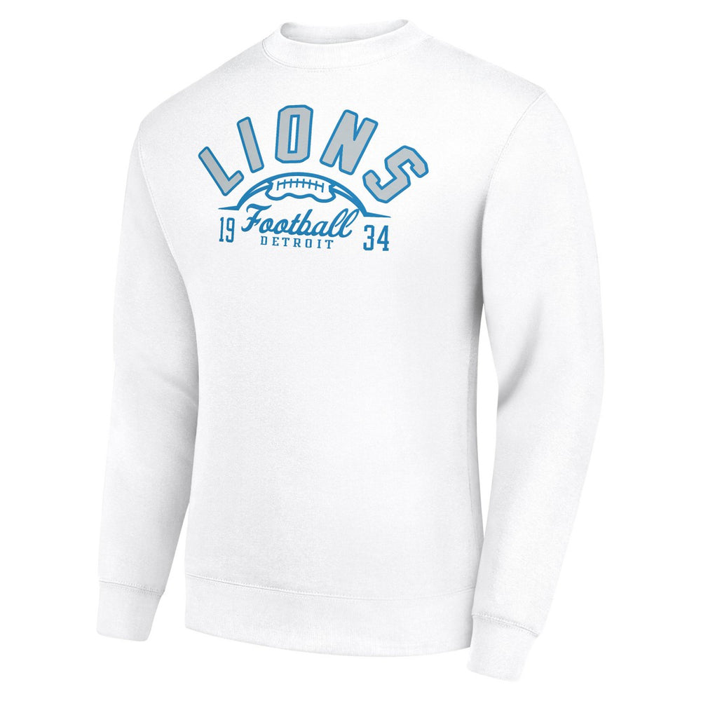 Detroit Lions Starter Half Ball Team Graphic Tri-Blend Fleece Pullover Sweatshirt White - NFL