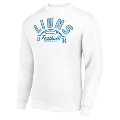 Detroit Lions Starter Half Ball Team Graphic Tri-Blend Fleece Pullover Sweatshirt White - NFL