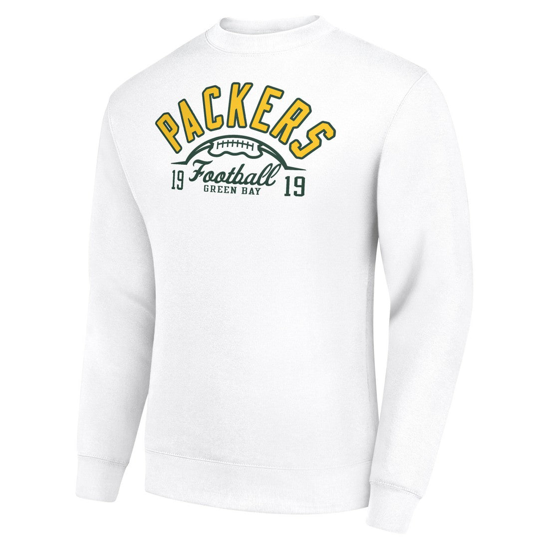 Green Bay Packers Starter Half Ball Team Graphic Tri-Blend Fleece Pullover Sweatshirt White - NFL