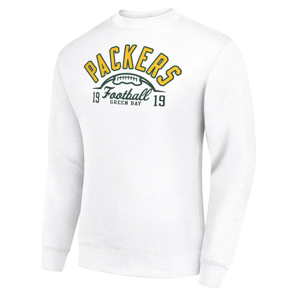 Green Bay Packers Starter Half Ball Team Graphic Tri-Blend Fleece Pullover Sweatshirt White - NFL